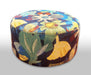 Bright floral round ottoman made in New Zealand