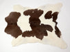 Calfskin rug milky chocolate brown & white #3318