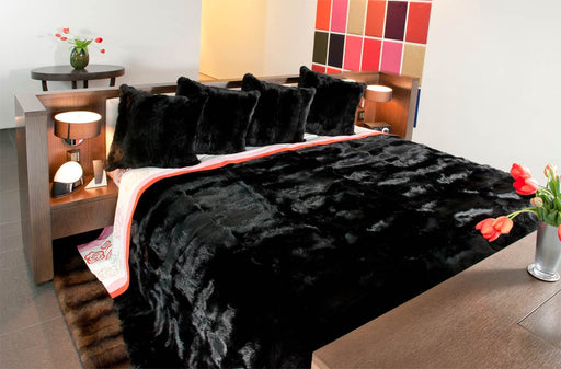 NZ Black Possum Fur Bed Blanket custom made