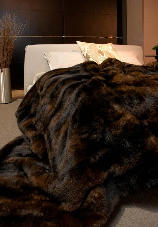 NZ Made Chocolate Brown Possum Fur Blanket by Gorgeous Creatures