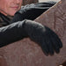 Charcoal grey knitted possum merino wool gloves