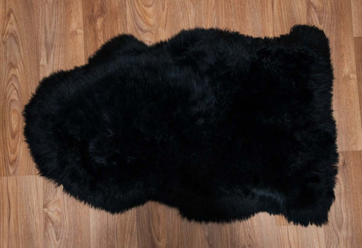 Black Dyed Single Longwool Sheepskin Rug