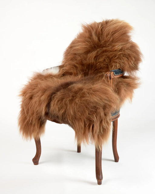 A lovely light chestnut brown Icelandic sheepskin rug