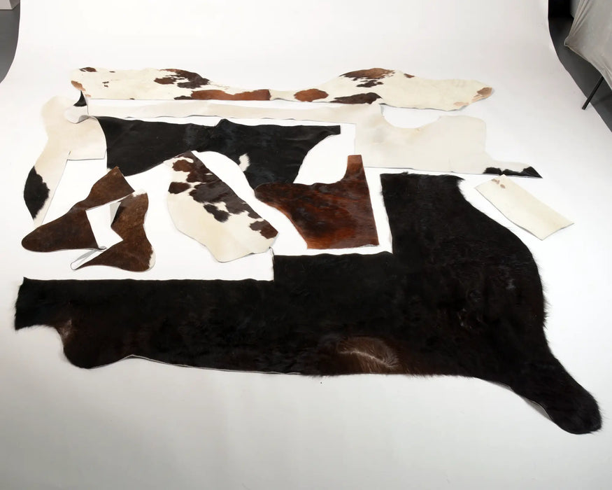 Mixed colour cowhide offcuts for craft