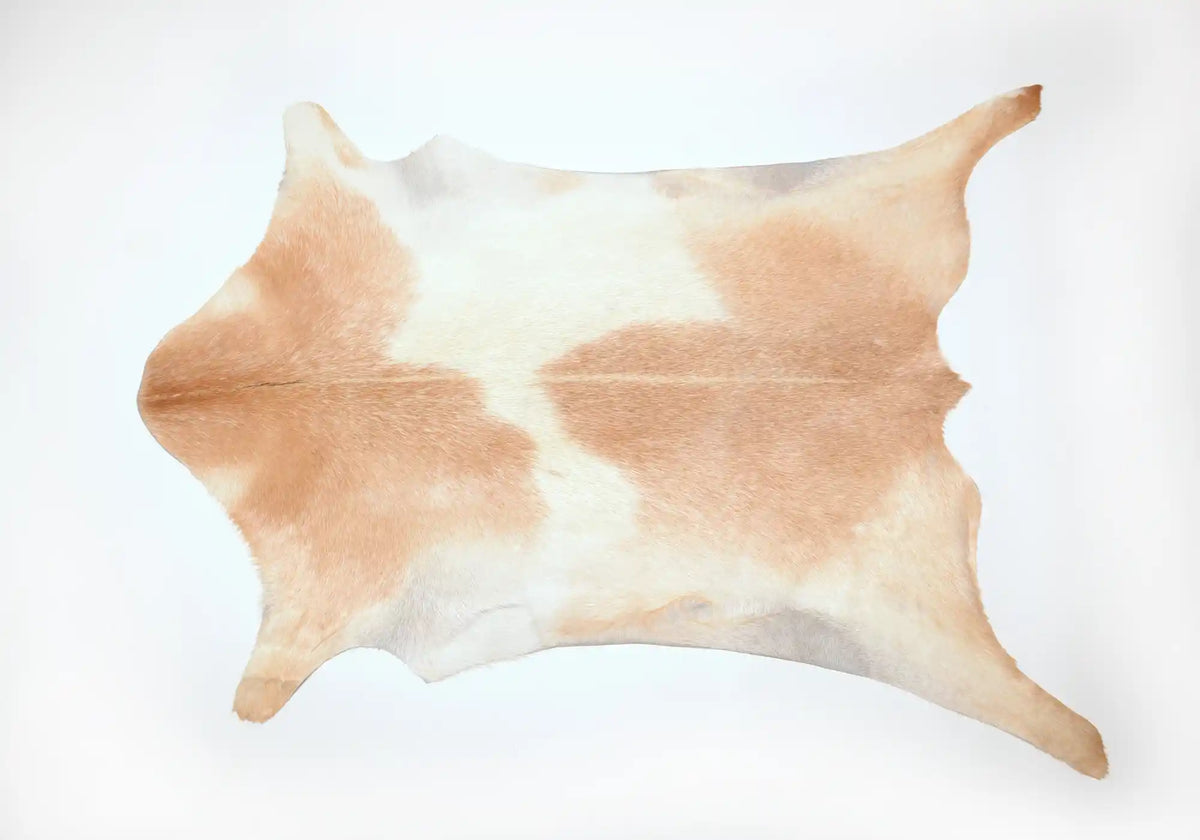 027 Goat Skin Rug | Tan White Goat Rugs NZ — Gorgeous Creatures