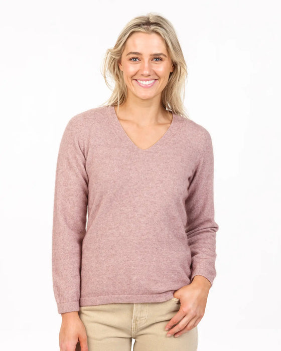 NB396 lily pink womens possum merino sweater NZ made