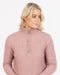 NB900 half zip cable knit womens sweater Lily Pink