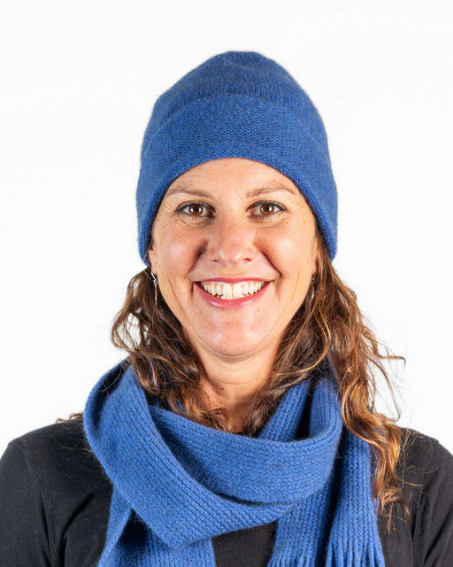 NX101 Cornflower blue possum merino beanie