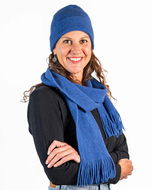 NX102 Cornflower Blue possum merino scarf