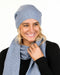 NX677 Crystal blue possum merino slouch beanie hat 