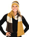 NX824 striped possum merino travel scarf cocoa marigold