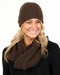 NX861 Cocoa loop scarf possum merino wool