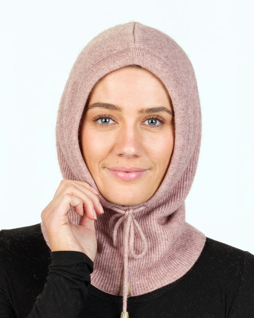 NX895 Scarfclava lily pink in possum merino wool