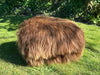Brown Icelandic sheepskin footstool