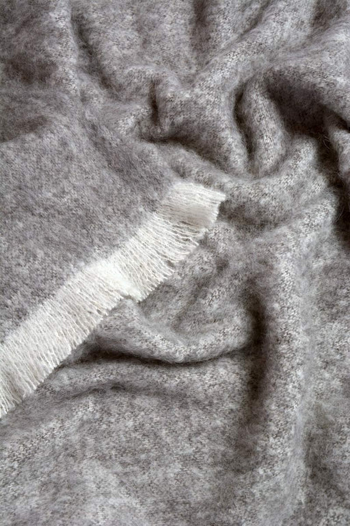 Windermere Granite Grey Brushed Alpaca Throw Blanket