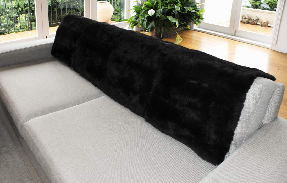 NZ Black Possum Fur Bed Runner Throw