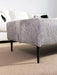 Cowhide Ottoman with Borsari Matte Black Metal Legs 