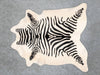 Printed zebra cowhide rug