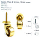 Caster Wheels 4.5cm - Brass Gold 