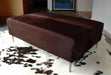 Cowhide Ottoman with Straight Legs 130x70x40cm