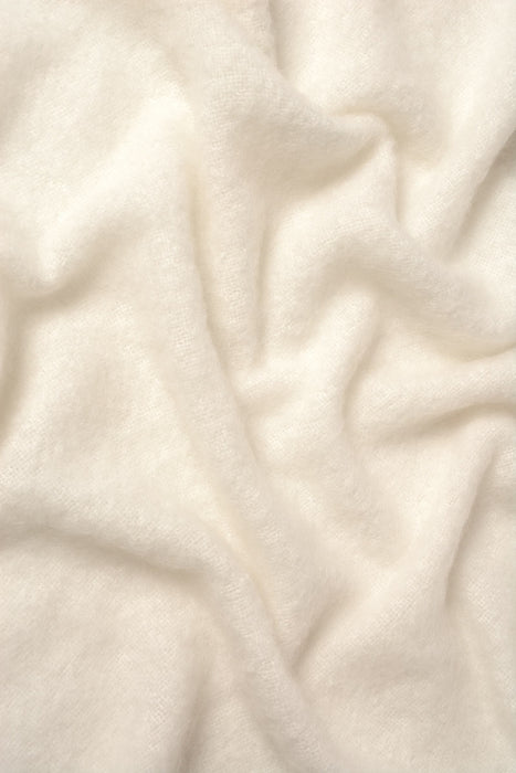 Cream Mohair Throw Blanket