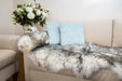 White Grey Tip Longwool Double Sheepskin Rug 60cm x 180cm