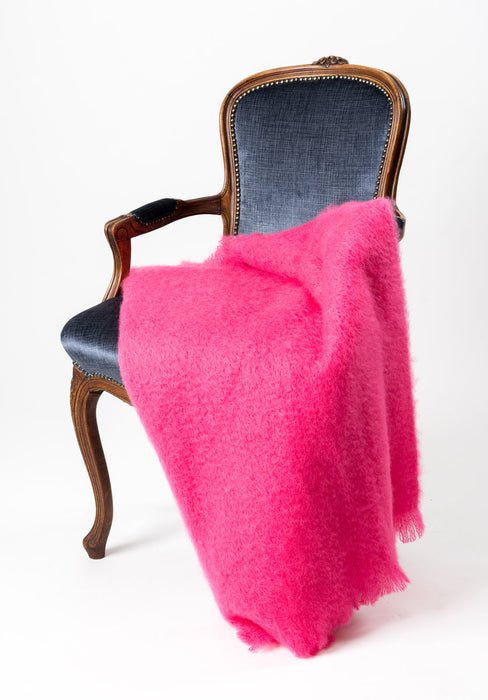 Windermere hot pink mohair throw blanket