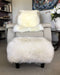 Ivory Woolly Stool Sheepskin Footstool