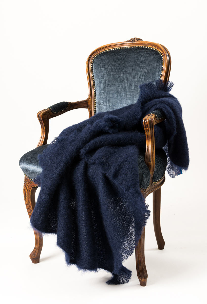 Navy Mohair Throw NZ Navy Blue Mohair Knee Rug NZ — Creatures