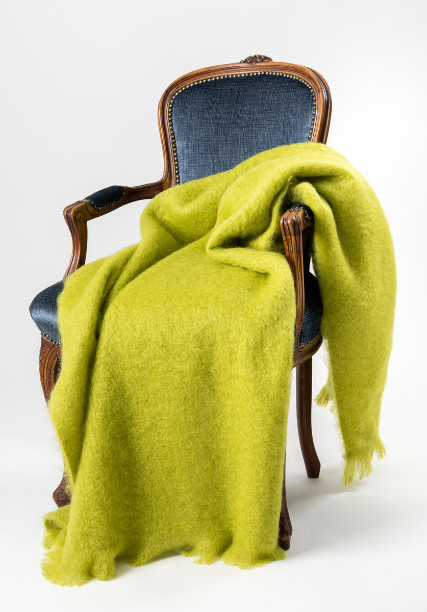 Pesto Mohair Throw Green Throw Rug Windermere Mohair —