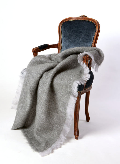 Mohair Throw Blanket - Windermere Pewter Grey 