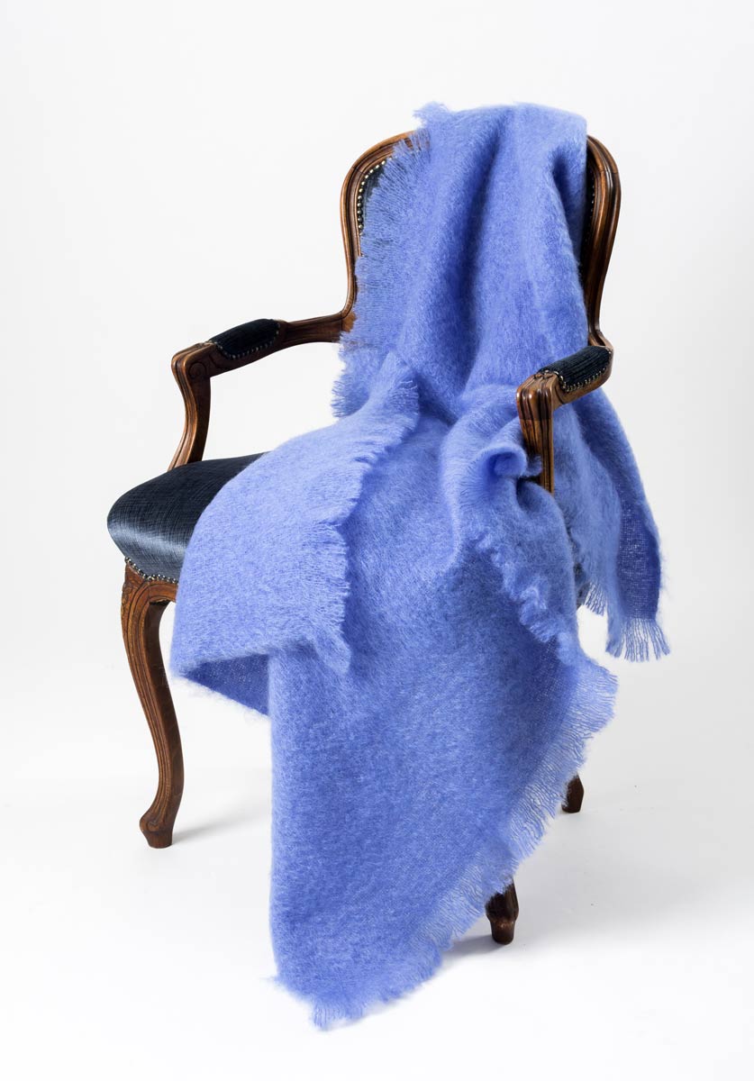 NZ Mohair Blanket Windermere Provence Blue Mohair Blanket —