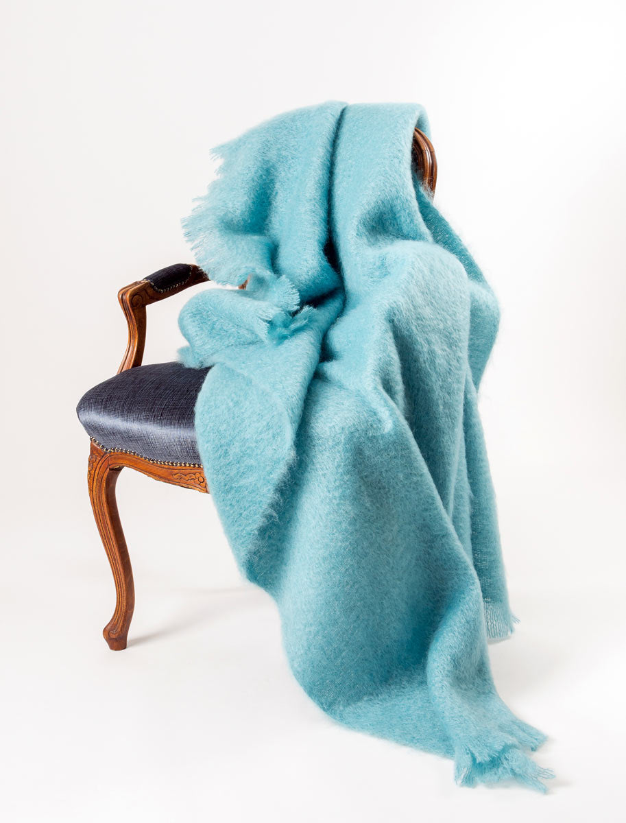 Masterweave Mohair Throw Rug NZ Sea Spray Mohair Rug — Creatures