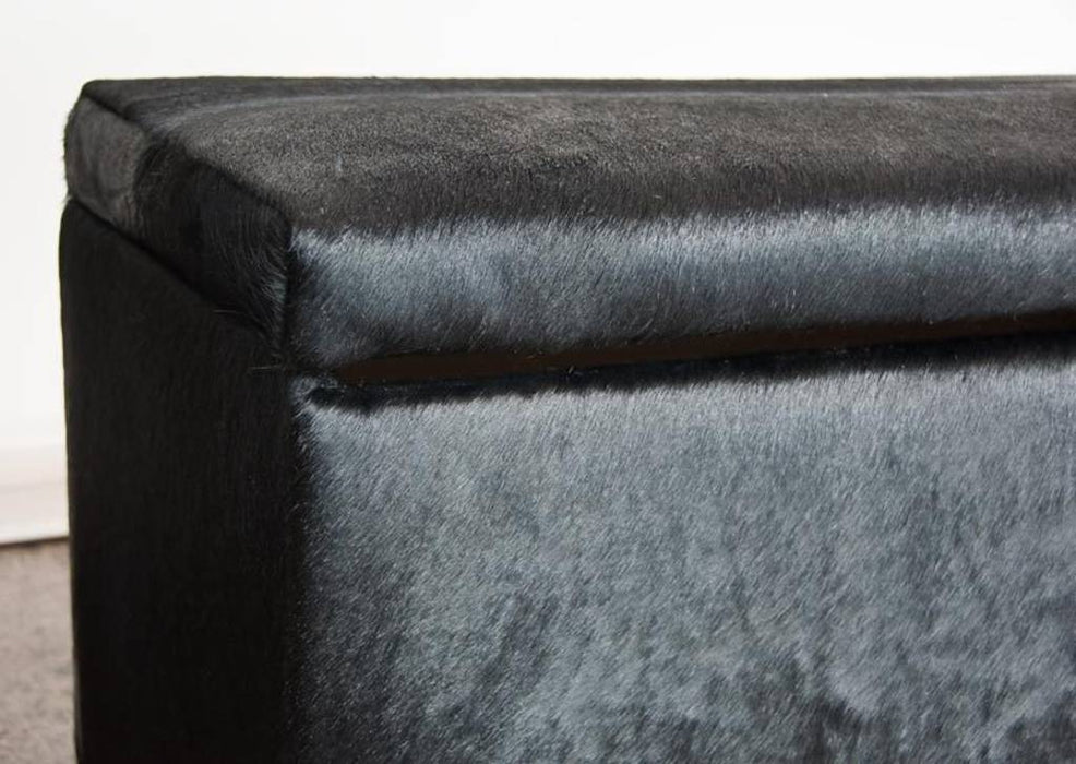 Storage Ottoman Covered in Cowhide 90x50x45cm