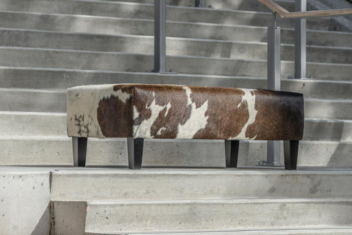 Cowhide Ottoman New Zealand with Wood Legs 110x60x40cm Gorgeous Creatures