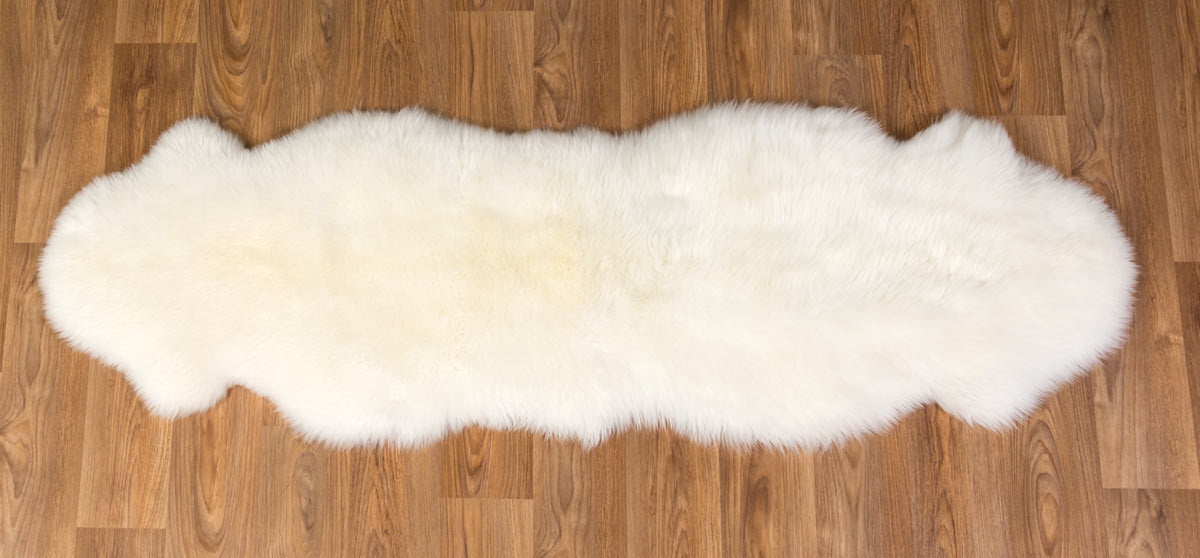 Ivory Wool Sheepskin Rug - Double (2-skin) New Zealand