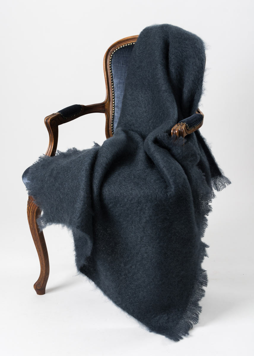 Grey Mohair Blanket NZ Charcoal Mohair Blanket NZ — Creatures
