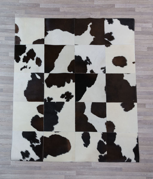Cowhide Patchwork Rugs Leather Rug Stitched Cowhide Mat —