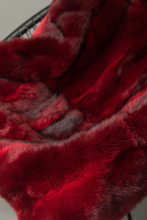 Bright Red Possum Fur Throw